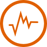 Irregular-feeling heartbeat icon.